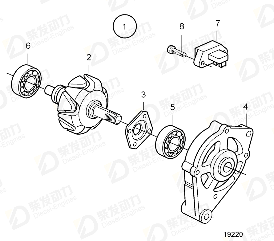 volvo penta Voltage regulator 20549901 Drawing